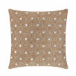 Black velvet pillow with circular glass rhinestone embellishments in an orbital pattern featuring a textured surface and plush shape.