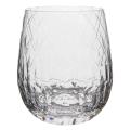 Clear crystal rocks glass with marquise cut design featuring diamond patterns and a smooth rounded base. Clear crystal rocks glass with marquise cut design featuring diamond patterns and a smooth rounded base.
